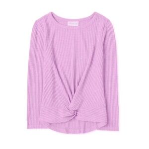NWT Jumping Beans Purple/Pink Ribbed Long Sleeve Twist Front Top Size 5 NEW